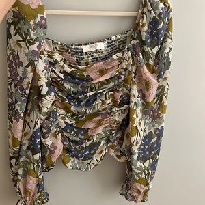 ASTR Floral Puff Sleeve Top